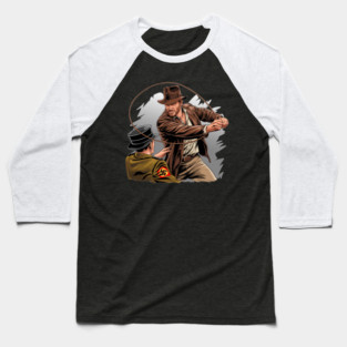 Indiana Punching Nazis Jones Baseball T-Shirt