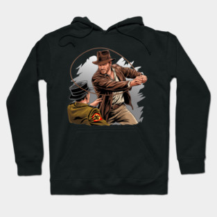 Indiana Punching Nazis Jones Hoodie
