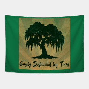 Easily Distracted by Trees – Vintage Nature Lover Design Tapestry