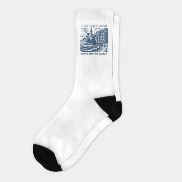 COSTA DEL MAR Born on the Water Vintage Distressed Style Socks by Joaddo