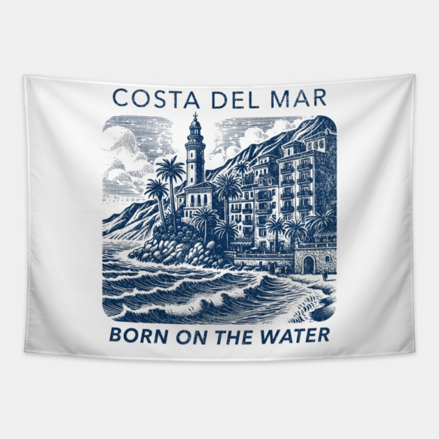 COSTA DEL MAR Born on the Water Vintage Distressed Style Tapestry by Joaddo