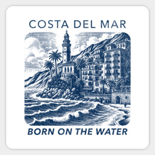 COSTA DEL MAR Born on the Water Vintage Distressed Style Magnet