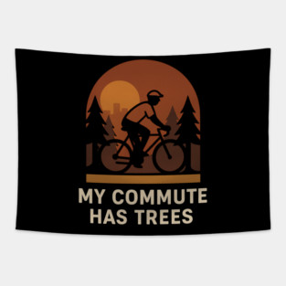 My Commute Has Trees – Eco-Friendly Cycling T-Shirt Tapestry