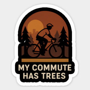 My Commute Has Trees – Eco-Friendly Cycling T-Shirt Sticker