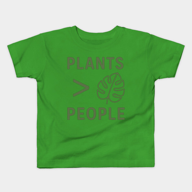 Plants Over People – Funny Nature Lover Shirt for Introverts Kids T-Shirt by Hobby Helpers Merch