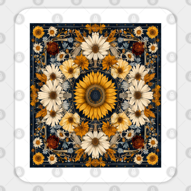 Sunflower Mandala - Vibrant Floral Boho Design Sticker by Sharafeldin  's Store