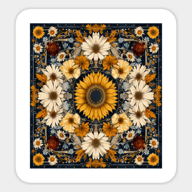 Sunflower Mandala - Vibrant Floral Boho Design Magnet by Sharafeldin  's Store