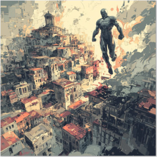 SILVER SURFER, MONARCH OF THE CITY Posters and Art