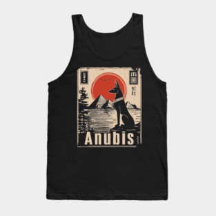 Ancient Egypt Anubis - Vintage Japanese-Inspired Mythology Art Tank Top