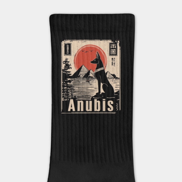 Ancient Egypt Anubis - Vintage Japanese-Inspired Mythology Art by TuncGK