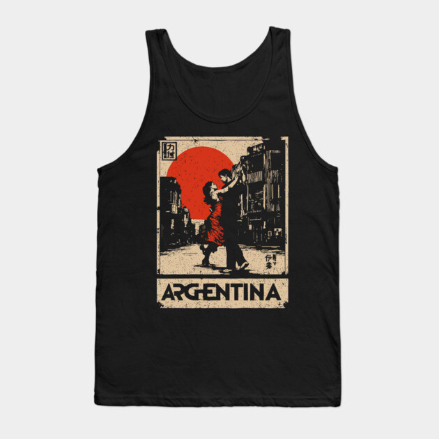 Vintage Argentina Tango - Japanese-Inspired Travel Poster Art Tank Top by TuncGK