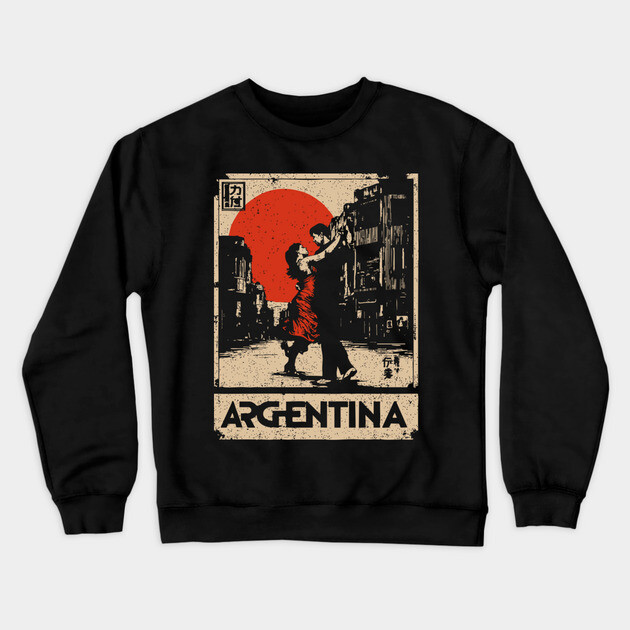 Vintage Argentina Tango - Japanese-Inspired Travel Poster Art Crewneck Sweatshirt by TuncGK