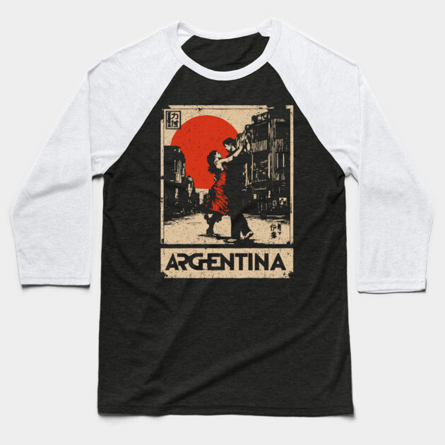 Vintage Argentina Tango - Japanese-Inspired Travel Poster Art Baseball T-Shirt by TuncGK