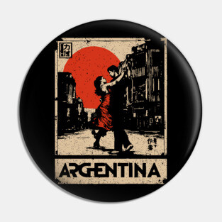 Vintage Argentina Tango - Japanese-Inspired Travel Poster Art Pin