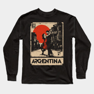 Vintage Argentina Tango - Japanese-Inspired Travel Poster Art Long Sleeve T-Shirt