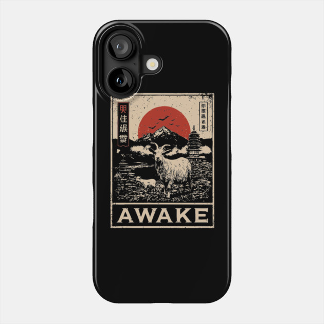 Awake Himalayan - Mystical Mountain Yak Japanese Art Style Phone Case by TuncGK