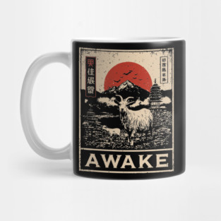 Awake Himalayan - Mystical Mountain Yak Japanese Art Style Mug