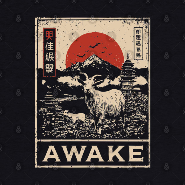 Awake Himalayan - Mystical Mountain Yak Japanese Art Style by TuncGK