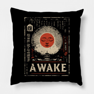 Awake Spiritual Mandala - Japanese Style Meditation Art Pillow