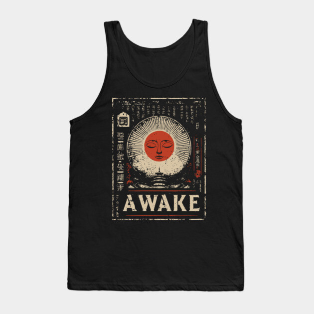 Awake Spiritual Mandala - Japanese Style Meditation Art Tank Top by TuncGK