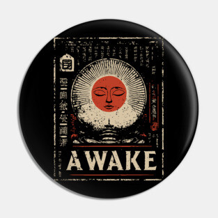 Awake Spiritual Mandala - Japanese Style Meditation Art Pin