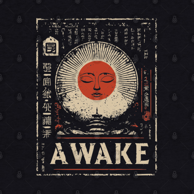 Awake Spiritual Mandala - Japanese Style Meditation Art by TuncGK