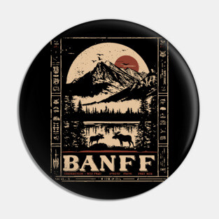 Banff National Park - Japanese-Inspired Mountain Landscape Art Pin