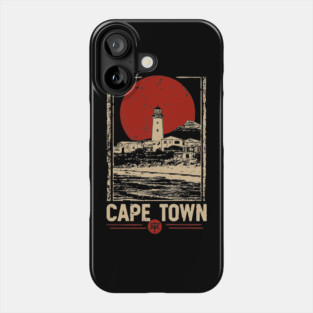 Cape Town Lighthouse - Vintage Japanese-Style South African Travel Art Phone Case