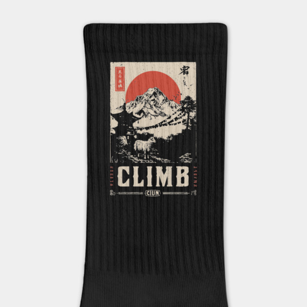 Climb Himalayas - Vintage Japanese-Style Mountaineering Art by TuncGK