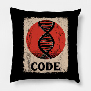 Code DNA - Vintage Japanese-Style Science Art Pillow