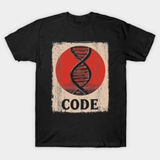 Code DNA - Vintage Japanese-Style Science Art T-Shirt
