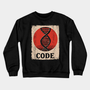 Code DNA - Vintage Japanese-Style Science Art Crewneck Sweatshirt