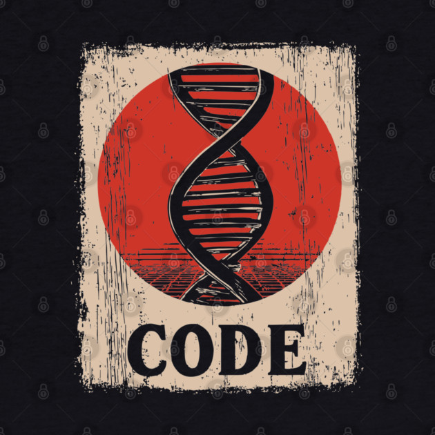 Code DNA - Vintage Japanese-Style Science Art by TuncGK