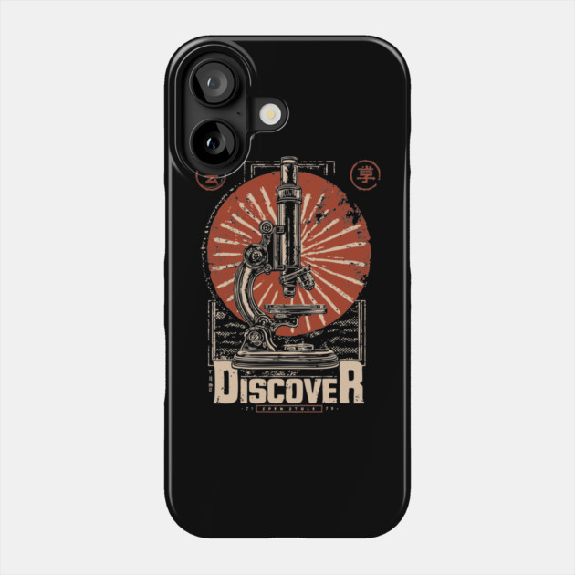 Discover Microscopic World - Vintage Japanese-Style Science Art Phone Case by TuncGK