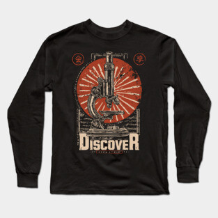 Discover Microscopic World - Vintage Japanese-Style Science Art Long Sleeve T-Shirt