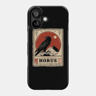 Horus Egyptian Falcon God - Vintage Japanese-Style Mythology Art Phone Case