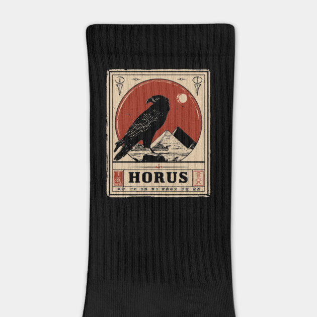 Horus Egyptian Falcon God - Vintage Japanese-Style Mythology Art by TuncGK