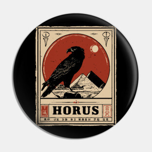 Horus Egyptian Falcon God - Vintage Japanese-Style Mythology Art Pin