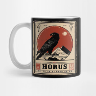 Horus Egyptian Falcon God - Vintage Japanese-Style Mythology Art Mug