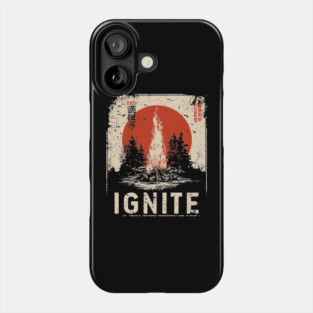 Ignite Campfire - Vintage Japanese-Style Outdoor Adventure Art Phone Case