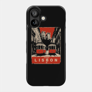 Lisbon Tram - Vintage Japanese-Style Portuguese Travel Art Phone Case