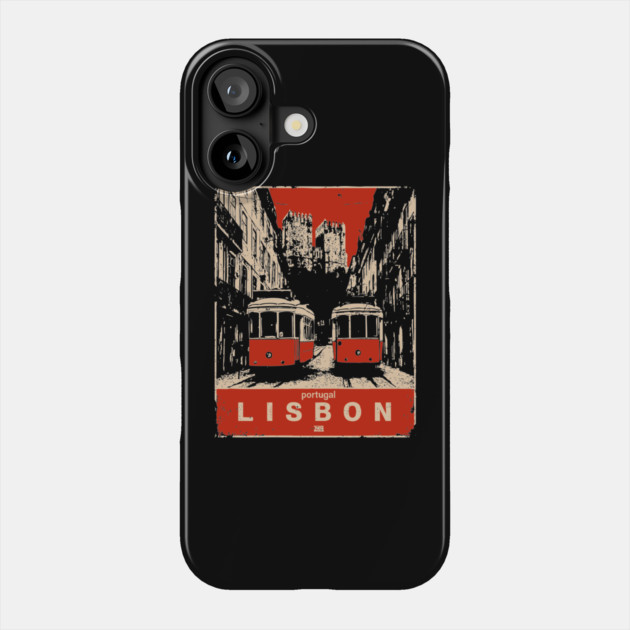 Lisbon Tram - Vintage Japanese-Style Portuguese Travel Art Phone Case by TuncGK