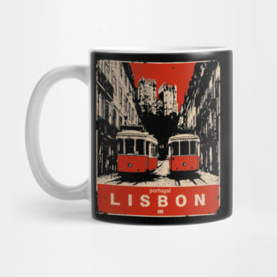 Lisbon Tram - Vintage Japanese-Style Portuguese Travel Art Mug