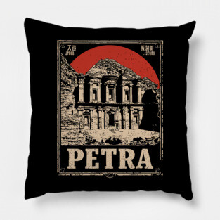 Petra Jordan - Vintage Japanese-Style Ancient Wonder Art Pillow