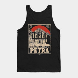 Petra Jordan - Vintage Japanese-Style Ancient Wonder Art Tank Top
