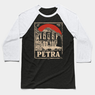 Petra Jordan - Vintage Japanese-Style Ancient Wonder Art Baseball T-Shirt