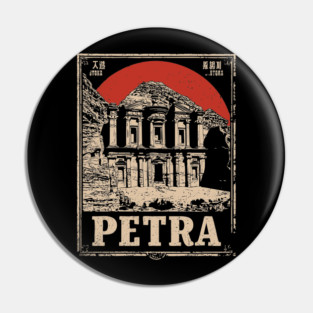 Petra Jordan - Vintage Japanese-Style Ancient Wonder Art Pin