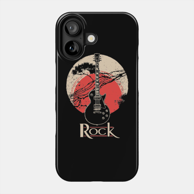 Rock Guitar - Vintage Japanese-Style Music Art Phone Case by TuncGK