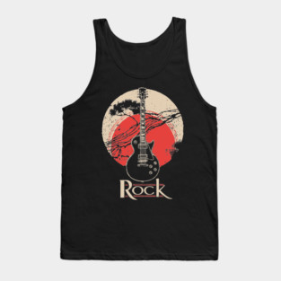 Rock Guitar - Vintage Japanese-Style Music Art Tank Top