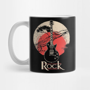 Rock Guitar - Vintage Japanese-Style Music Art Mug